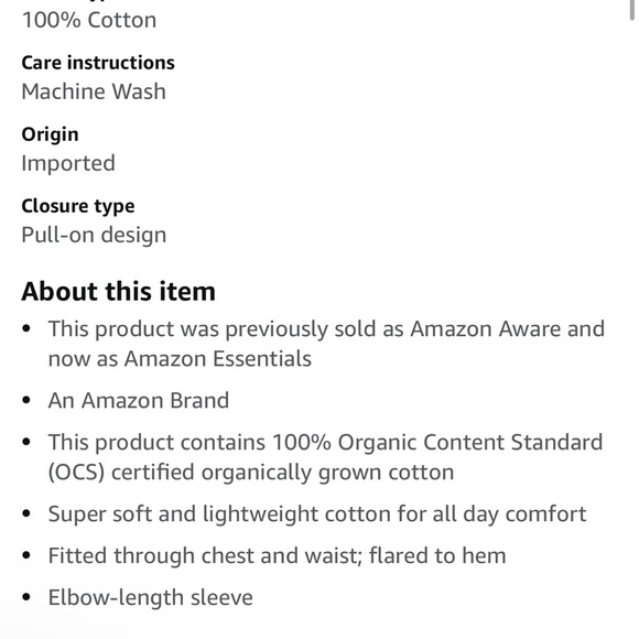 Amazon Essentials Women's Organic Cotton Fit and Flare Dress NWT 6X - Picture 13 of 13